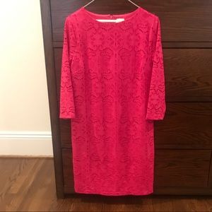 Chico’s Fuschia eyelet patterned dress
